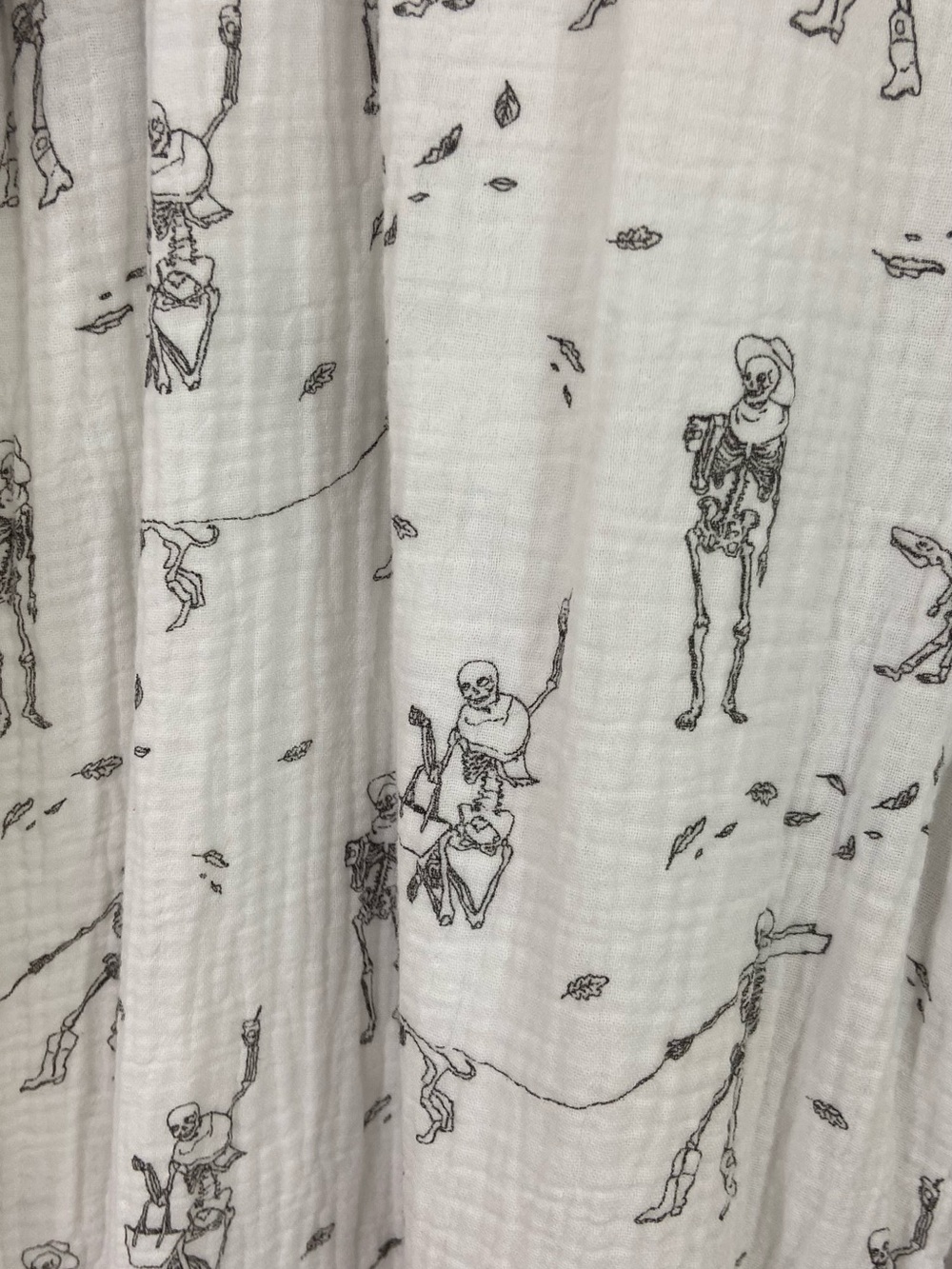 American Eagle skeleton pajama set Halloween cotton gauze XL 2 pieces whimsical - Picture 6 of 14